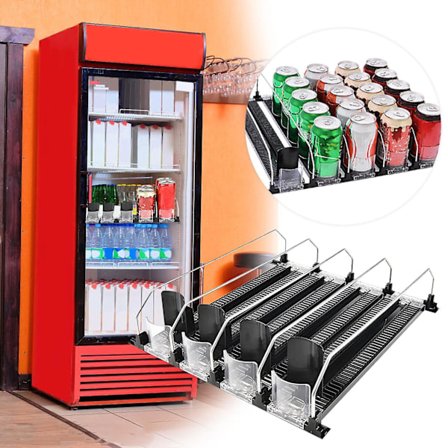 Køle- og Frysehylde til Drikkevarer med Automatisk Pusher til Supermarkeder Hvid