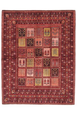 Annodato A Mano Gabbeh Kashkooli Tappeto 182X232 Di Lana Rosso Scuro/Nero