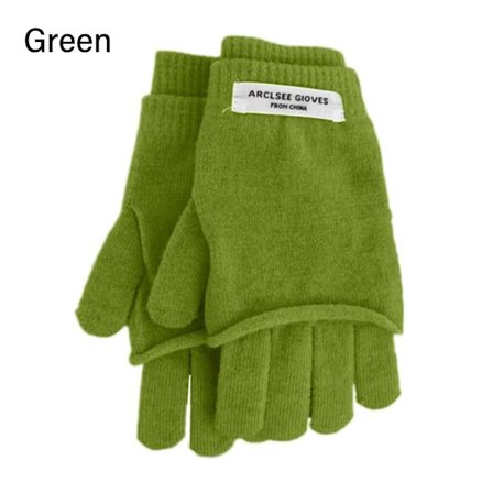 Strikkede Handsker Håndledshandsker GRØN