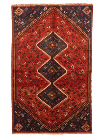 Ghashghai Matta 134X215 Mörkröd/Svart Ull