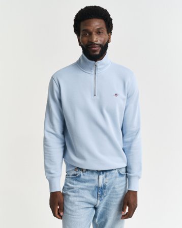 GANT Herren Sweatshirt mit halblangem Reißverschluss (XS) Blau