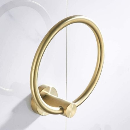 Handduksring i borstat guld rostfritt stål