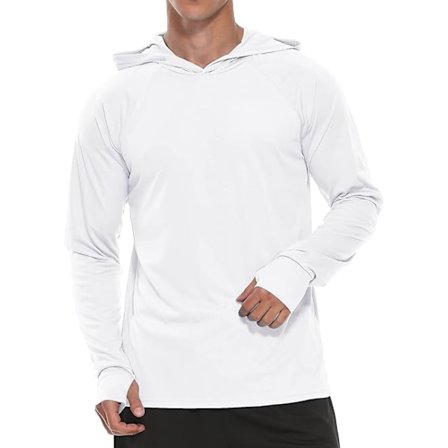 Hettegensere for menn UV-solbeskyttelse Langermet T-skjorte Lett Rash Guard med tommelhull Hvit White L