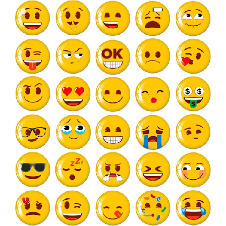 35mm Emoji-magneetit Jääkaapin Magneetit Valkotaulun Koristelu Luokkahuone Astianpesukoneen Kestävä Söpö ja Hauska Paras Lahja Pojille ja Tytöille (30
