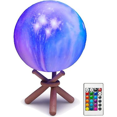 Månelampa, 16 färger nattlampa med stativ