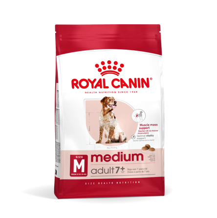 Royal Canin - Medium Adult 7+ Tørrfôr for hunder 4 kg - Hund - Hundefôr & hundemat - Tørrfôr for hund - ZOO.no