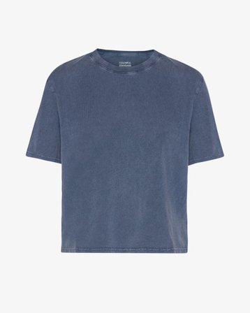 Organic Boxy Crop Tee - Neptune Blue - Female - S