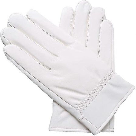 Myke, ekte lammeskinnshansker for menn, varme vinterhansker for politi/jakt, hvite