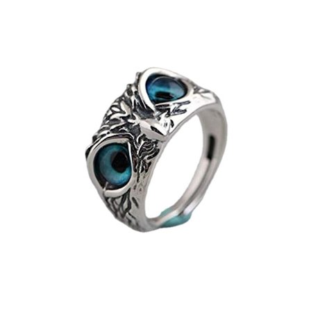 Justerbar Sølvring med Demon Eye Owl, Demon Eye Owl Ring
