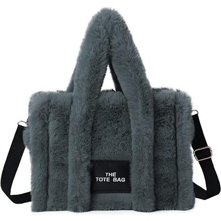 Naisten pehmeä ja pörröinen laukku, vetoketjullinen, personoitu käsilaukku, suurikapasiteettinen pörröinen laukku, yläkahvallinen olkalaukku