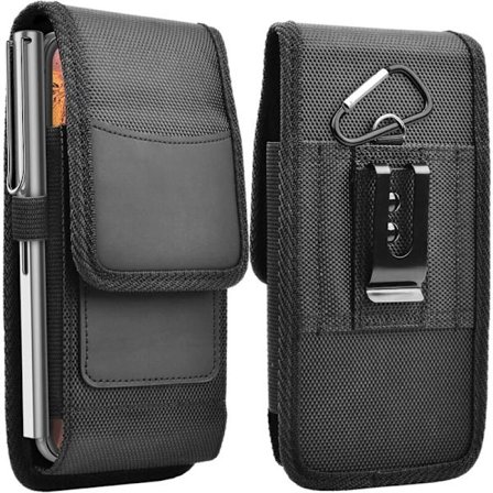 iPhone 15 Pro Max Etui (6,7 tommer) med Nylon Bælteclips, Telefonholder