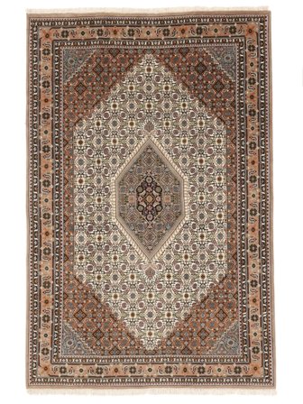 Bidjar Indisk Teppe Håndknyttet 198X298 Brun/Svart India