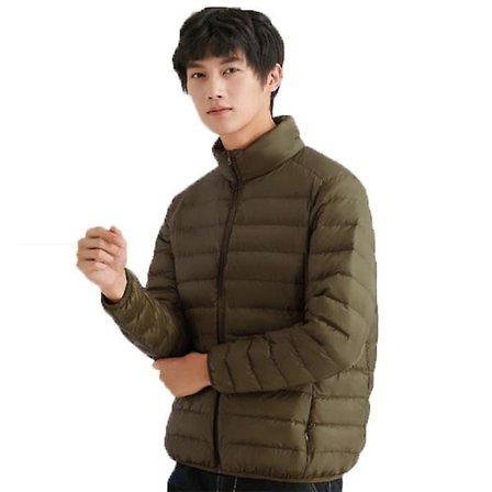Pakkbar pufferjakke for menn, isolert dunjakke, lett vinterjakke