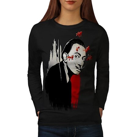 Man skrämmande läskiga kvinnor svart långärmad T-shirt