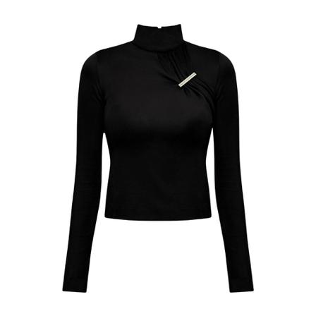 1017 Alyx 9Sm, Turtleneck sweater with logo Czarny, Kobieta, Rozmiar: 2XS