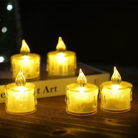 5 stycken LED-ljus, Flammlösa ljus LED-telampor för dekoration, inomhus, utomhus, bröllop, jul, fest, 3.6*5CM