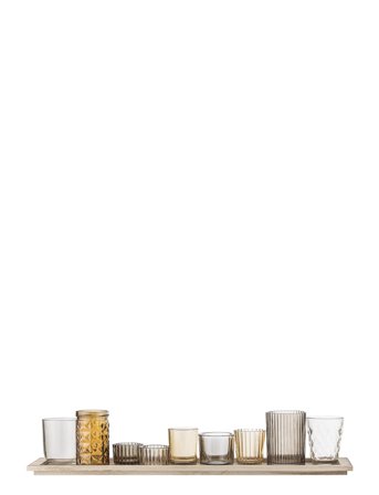 Bloomingville Fyrfadsstage, Brun, Glas Sæt Of 10 - Brown - ONE SIZE