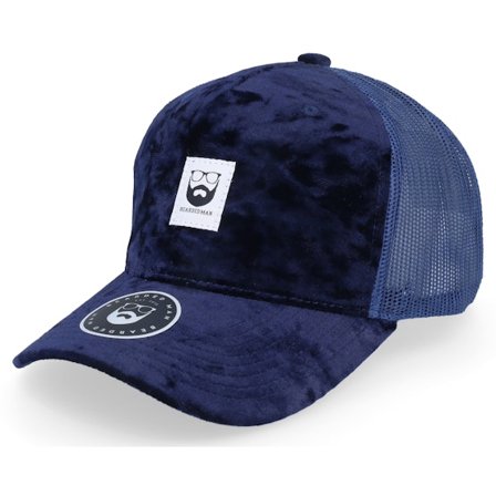 Bearded Man - Ble trucker Czapka Z Daszkiem - BM Logo Wh Woven Velvet Navy/Navy A-frame Trucker @ Hatstore