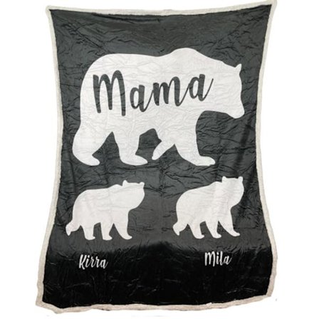 Plush Filt Pläd Björnfamilj ca 145 cm x ca 190 cm