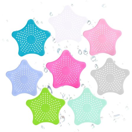 8 stk dusj sluk hår catcher - silikon hår stopper med sugekopp (8 farger)