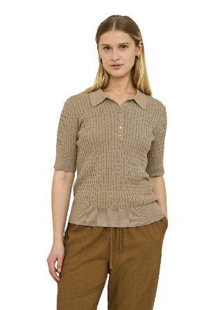 Soft Rebels Srbeth Polo Knit - Greige Tröjor Dam Brun L