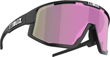 Bliz Fusion Small Matt Black + Violet w Blue Multi - Solbriller