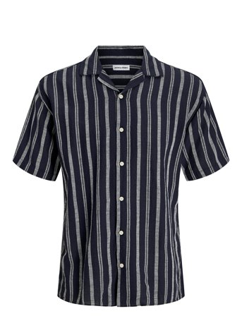 Jjeenzo Stripe Resort Shirt Ss Sn Navy Jack & J S