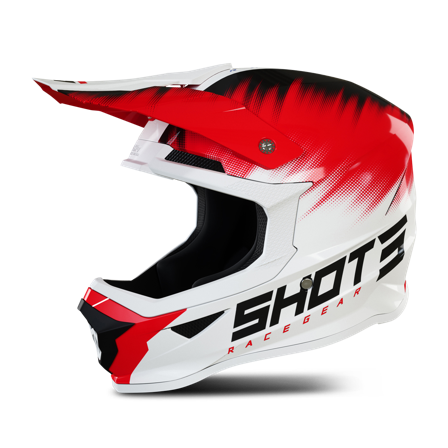 Casco Cross Bambino Shot Furious Roll Blu-Bianco-Rosso S