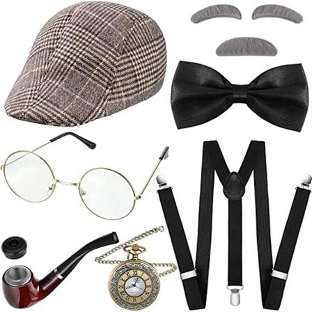 Gamle mænd klæder sig ud sæt bedstefar kostume paryk voksen barn de 100 dage i skolen [DB]