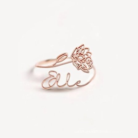 Custom Pearl Namn Ringar För Kvinnor Tjej Smycken i rostfritt stål Justerbara Öppna Personliga Ringar Bröllopstillbehör