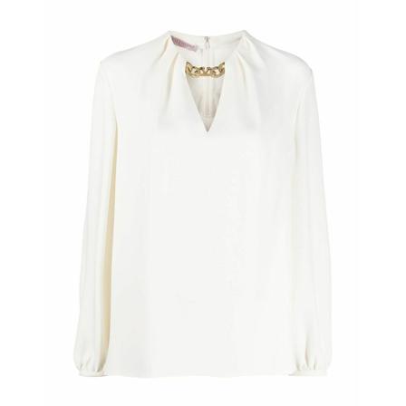 Valentino, TOP Cady Couture Vlong Chain Wit, Dames, Maat:S
