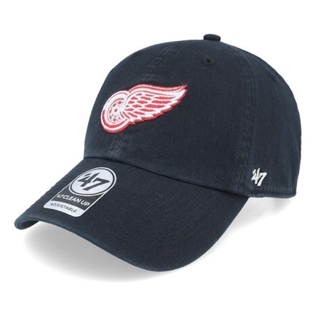 47 Brand - NHL Černá unconstructed Kšiltovka - Detroit Red Wings Clean Up Black Dad Cap @ Hatstore