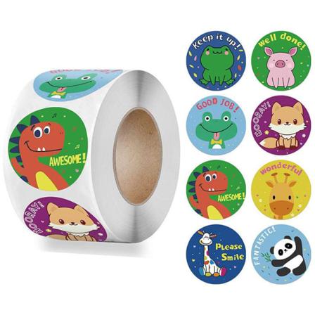 2x500 St Jul Julklistermärken Rulletikett Djur Panda Pig Ch