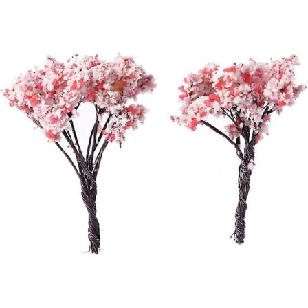5 stk. Kunstig Sakura Tre Livaktig Kirsebærtre Ornament Mini Blomstertre for Potte Dekorativ Blomsterpynt