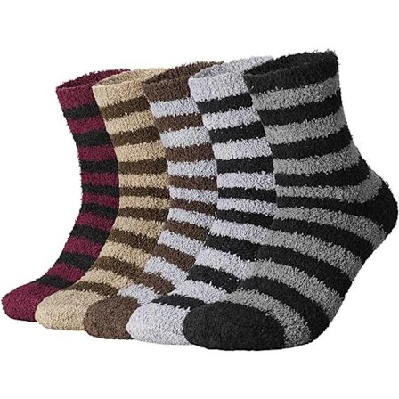 5 Par Fluffy Sokker til Menn, Fuzzy Sengesokser Varme Sovesokker Therm