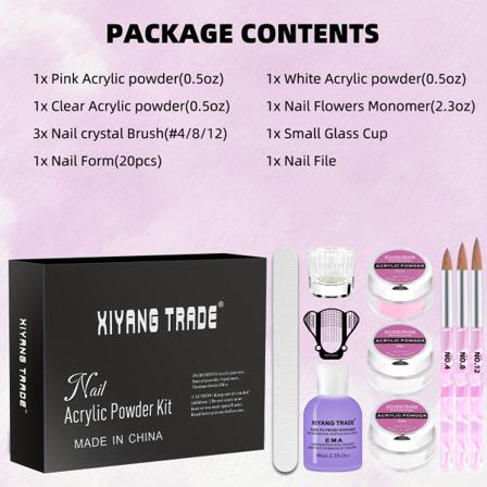10st/ set Extending Gel Set Akryl Gel Kit, Nagel Akryl Pulver Och Flytande Monomer Naglar Art Dekoration För Manikyr Set Kit Crystal Nail Glitter 3D 