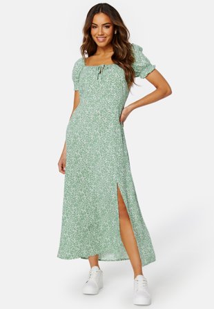 BUBBLEROOM Front Tie Long Viscose Dress Klær