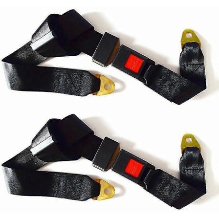 2-pak Universal Justerbare Sikkerhedsseler 2-punkts Justerbar Sikkerhedssele Enkelt Dobbelt Sikkerhedssele - Sort[SL]
