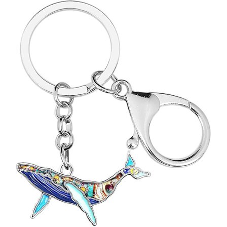 Emalje Alloy Sød Hval Nøglering Ocean Nøgleringe Til Kvinder Piger Taske Tegnebog Charms Nyhed