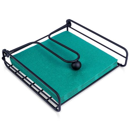 Svart servetthållare i metall 19x19,5 cm_MGF