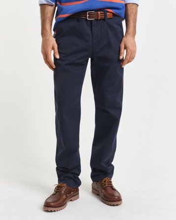 GANT Herren Regular Fit Twill Chinohose (33/32) Marineblau