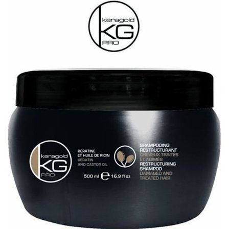 Omstrukturerande sulfatfri mask med KERATIN och RINOLJA - KERAGOLD Pro - CC keratin - 500ml