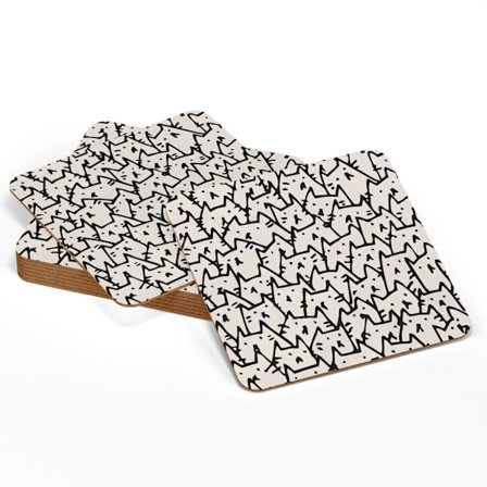 4-Pak - Glasbrikker Katgruppe - Underlag til Glas