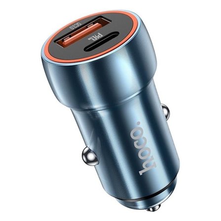 Hoco Billaddare 20W USB-A/USB-C Z46A - Safirblå