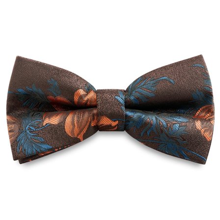 Dianthus | Papillon pre-annodato arancione e turchese con motivo floreale per uomini - Papillon pre-annodati