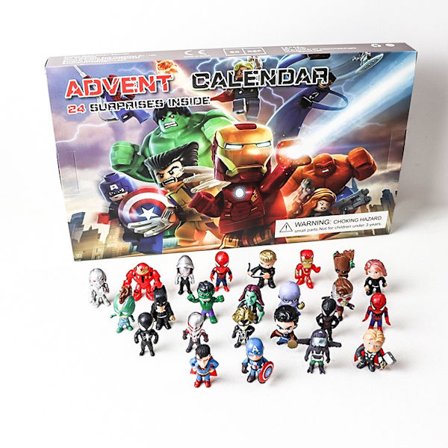 2025 Avengers 2 Julekalender med tema, 24-dagers nedtellingskalender, Jule-nedtellingsoverraskelsesgave til barn.