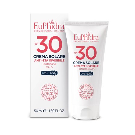 Euphidra Crema Solare Anti-Età Invisibile SPF30 50ml - Solare viso alta prot.
