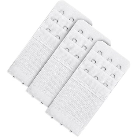 3 kpl Valkoiset Rintaliivinsäätönauhat Naisille 3 Koukkua 3 Rivistä Venyvä Alusvaatepidennys Solki Pidennysnauha Raskausvarusteet