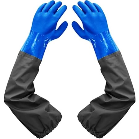Kemikalieresistente, vandtætte og kraftige lange gummihandsker til kemisk og syrearbejde