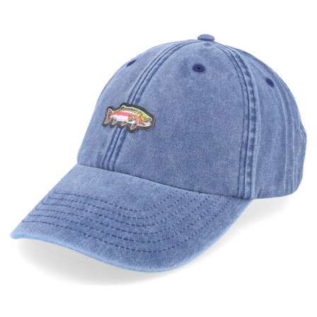 Skillfish - Blauw unconstructed Cap - Tiny Rainbow Trout Fish Vintage Washed Denim Blue Dad Cap @ Hatstore